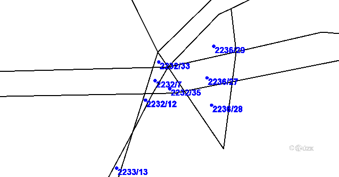 Parcela st. 2232/35 v KÚ Zdice, Katastrální mapa