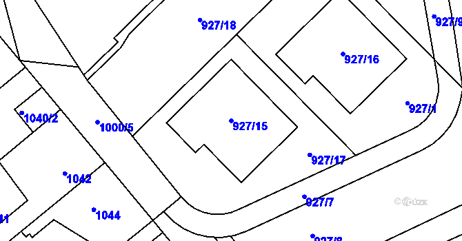 Parcela st. 927/15 v KÚ Zdice, Katastrální mapa