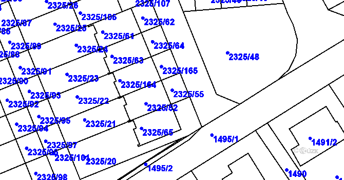 Parcela st. 2325/55 v KÚ Zdice, Katastrální mapa