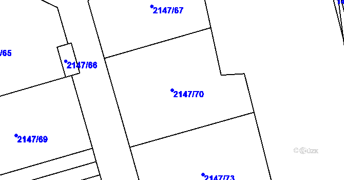 Parcela st. 2147/70 v KÚ Zdice, Katastrální mapa