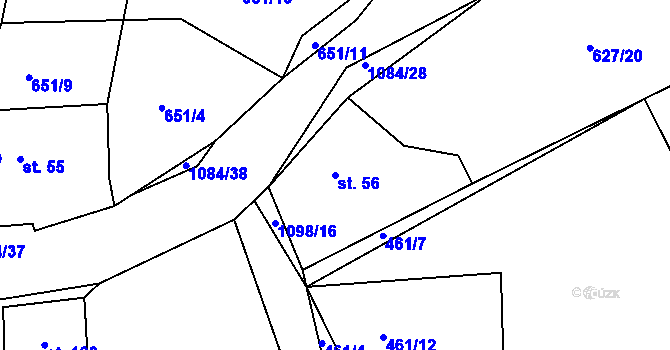 Parcela st. 56 v KÚ Masákova Lhota, Katastrální mapa