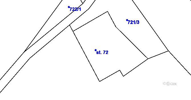 Parcela st. 72 v KÚ Masákova Lhota, Katastrální mapa