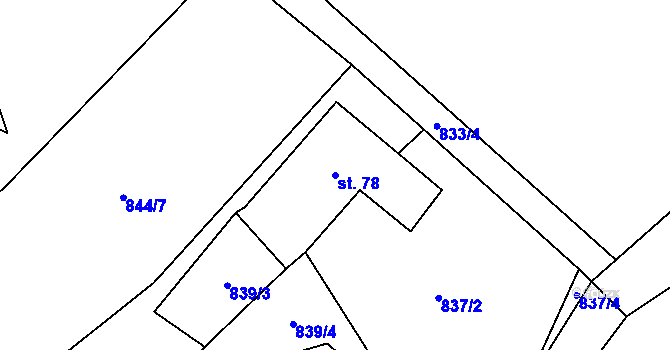 Parcela st. 78 v KÚ Masákova Lhota, Katastrální mapa