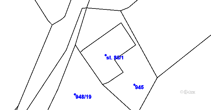 Parcela st. 85/1 v KÚ Masákova Lhota, Katastrální mapa