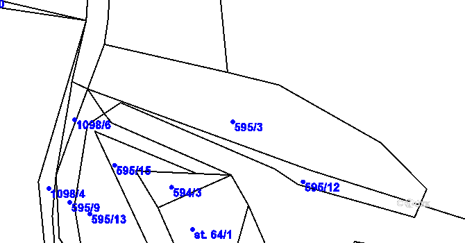 Parcela st. 595/3 v KÚ Masákova Lhota, Katastrální mapa