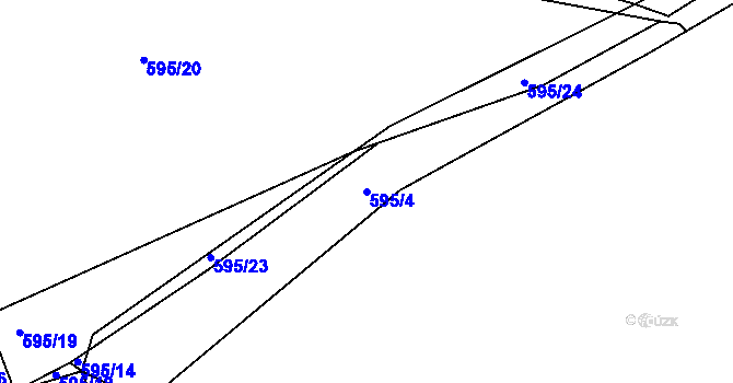 Parcela st. 595/4 v KÚ Masákova Lhota, Katastrální mapa