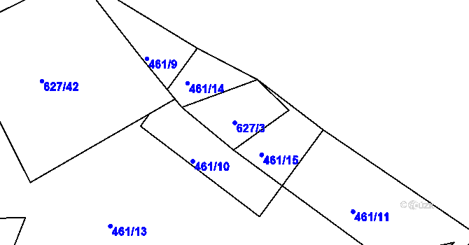 Parcela st. 627/3 v KÚ Masákova Lhota, Katastrální mapa