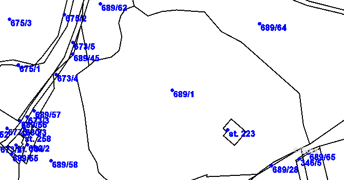 Parcela st. 689/1 v KÚ Masákova Lhota, Katastrální mapa