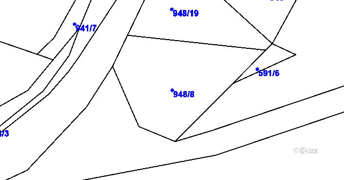 Parcela st. 948/8 v KÚ Masákova Lhota, Katastrální mapa