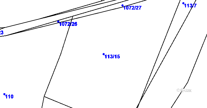 Parcela st. 113/15 v KÚ Masákova Lhota, Katastrální mapa