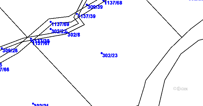 Parcela st. 302/23 v KÚ Masákova Lhota, Katastrální mapa