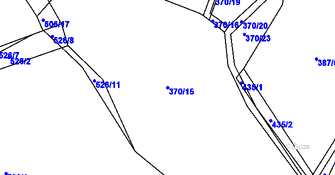 Parcela st. 370/15 v KÚ Masákova Lhota, Katastrální mapa