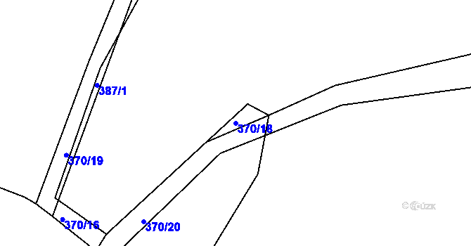 Parcela st. 370/18 v KÚ Masákova Lhota, Katastrální mapa