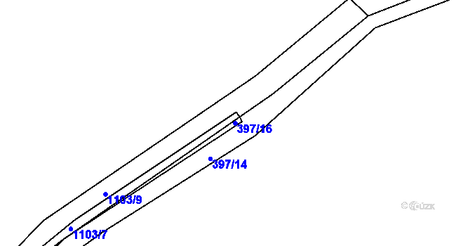 Parcela st. 397/16 v KÚ Masákova Lhota, Katastrální mapa