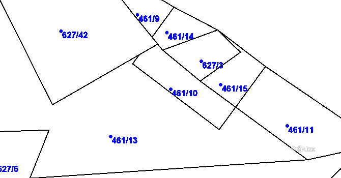 Parcela st. 461/10 v KÚ Masákova Lhota, Katastrální mapa
