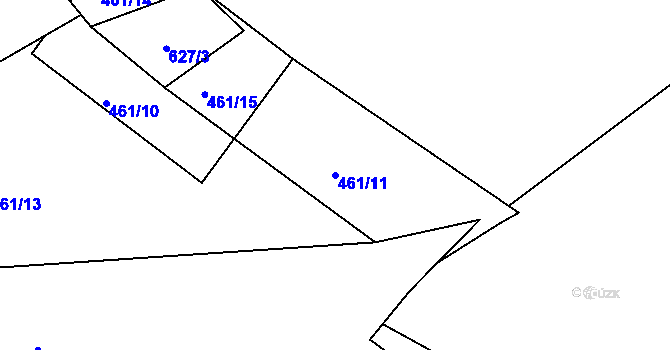 Parcela st. 461/11 v KÚ Masákova Lhota, Katastrální mapa
