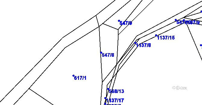 Parcela st. 547/8 v KÚ Masákova Lhota, Katastrální mapa
