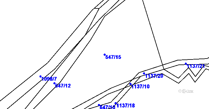 Parcela st. 547/15 v KÚ Masákova Lhota, Katastrální mapa