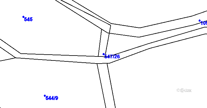 Parcela st. 547/26 v KÚ Masákova Lhota, Katastrální mapa