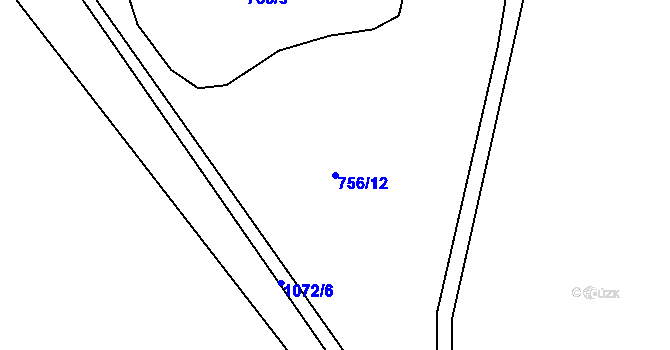 Parcela st. 756/12 v KÚ Masákova Lhota, Katastrální mapa