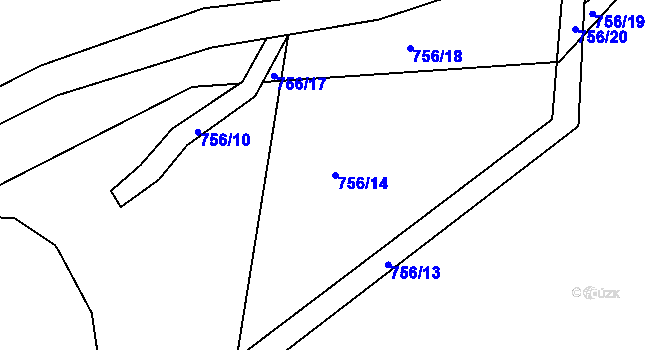 Parcela st. 756/14 v KÚ Masákova Lhota, Katastrální mapa