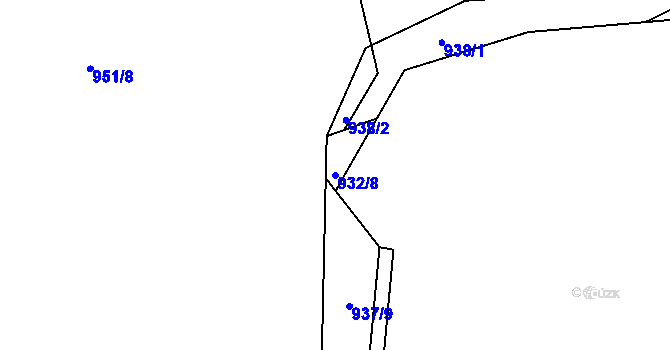 Parcela st. 932/8 v KÚ Masákova Lhota, Katastrální mapa
