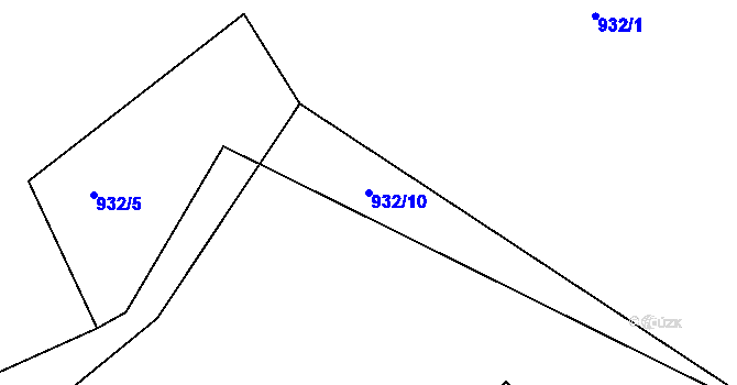 Parcela st. 932/10 v KÚ Masákova Lhota, Katastrální mapa