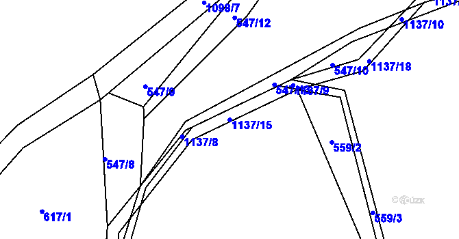 Parcela st. 1137/15 v KÚ Masákova Lhota, Katastrální mapa