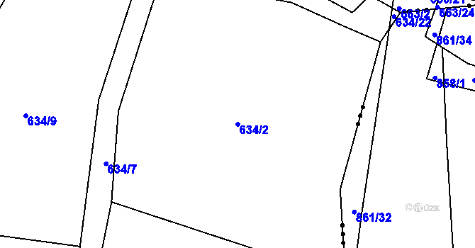 Parcela st. 634/2 v KÚ Putkov, Katastrální mapa