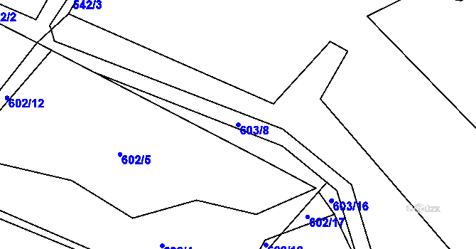 Parcela st. 603/8 v KÚ Putkov, Katastrální mapa