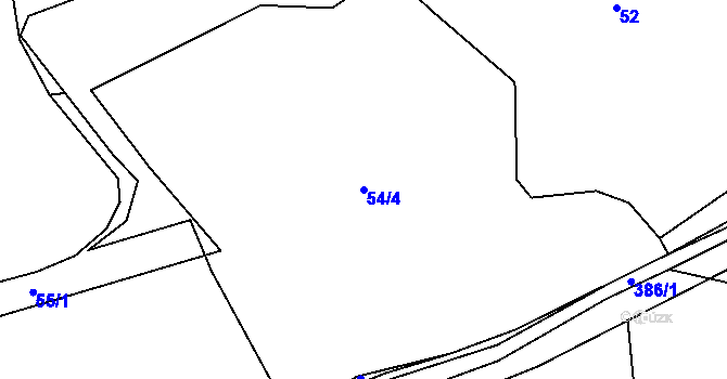 Parcela st. 54/4 v KÚ Račov, Katastrální mapa