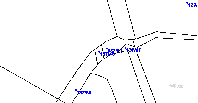 Parcela st. 137/46 v KÚ Račov, Katastrální mapa