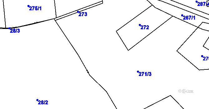 Parcela st. 271/3 v KÚ Račov, Katastrální mapa