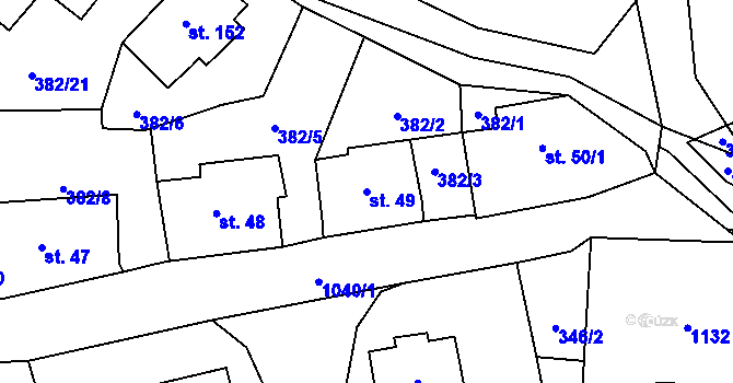 Parcela st. 49 v KÚ Zdíkov, Katastrální mapa
