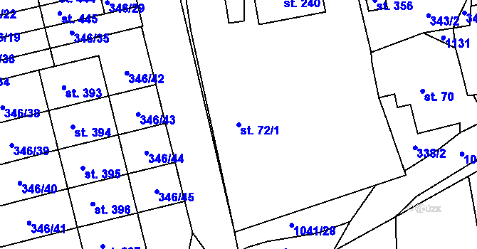 Parcela st. 72/1 v KÚ Zdíkov, Katastrální mapa