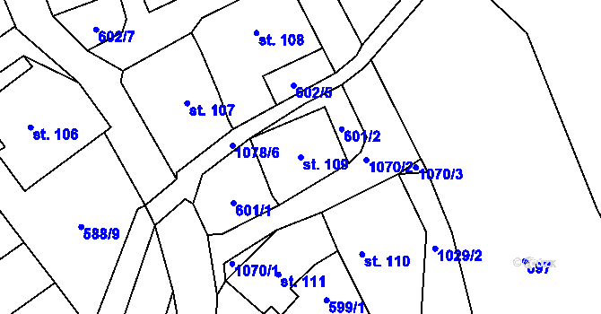 Parcela st. 109 v KÚ Zdíkov, Katastrální mapa