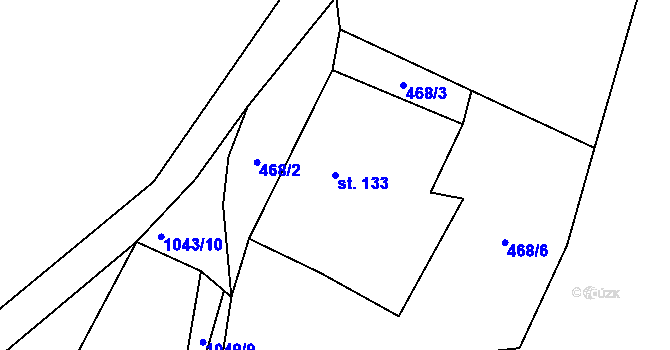 Parcela st. 133 v KÚ Zdíkov, Katastrální mapa