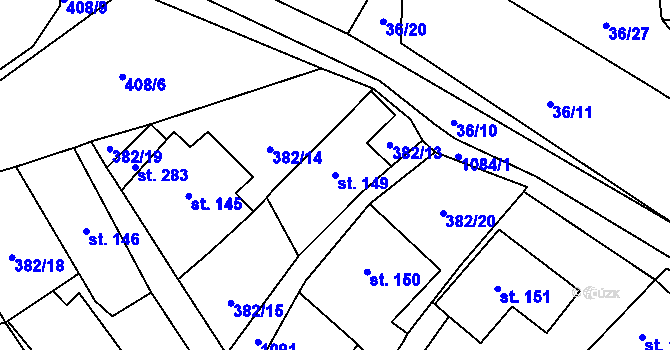 Parcela st. 149 v KÚ Zdíkov, Katastrální mapa