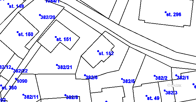 Parcela st. 152 v KÚ Zdíkov, Katastrální mapa