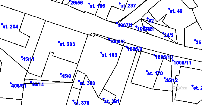 Parcela st. 163 v KÚ Zdíkov, Katastrální mapa