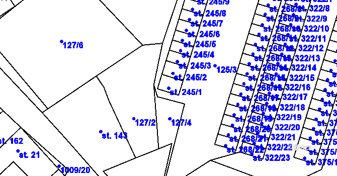 Parcela st. 245/1 v KÚ Zdíkov, Katastrální mapa