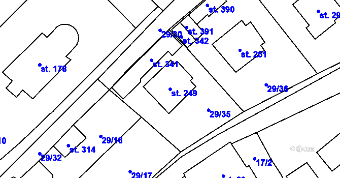 Parcela st. 249 v KÚ Zdíkov, Katastrální mapa