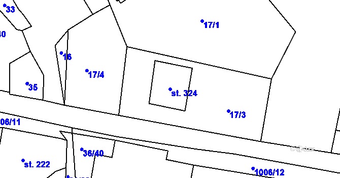 Parcela st. 324 v KÚ Zdíkov, Katastrální mapa