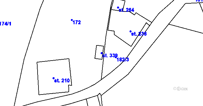 Parcela st. 339 v KÚ Zdíkov, Katastrální mapa