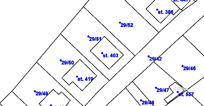 Parcela st. 403 v KÚ Zdíkov, Katastrální mapa