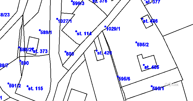 Parcela st. 426 v KÚ Zdíkov, Katastrální mapa