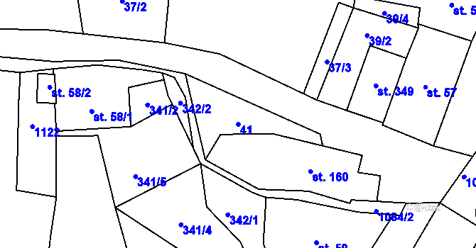 Parcela st. 41 v KÚ Zdíkov, Katastrální mapa