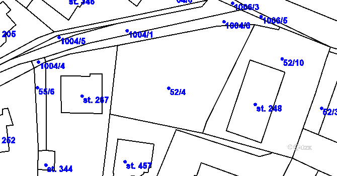 Parcela st. 52/4 v KÚ Zdíkov, Katastrální mapa
