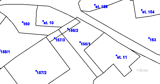Parcela st. 156/1 v KÚ Zdíkov, Katastrální mapa