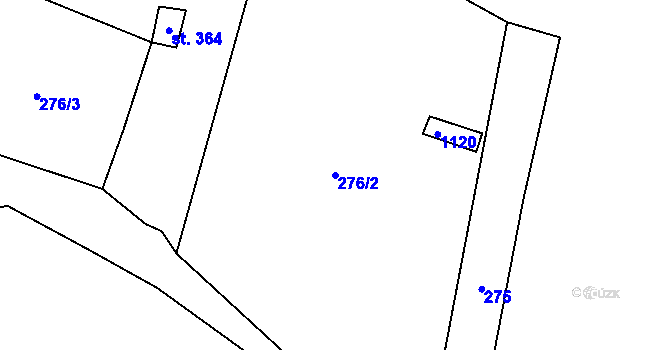 Parcela st. 276/2 v KÚ Zdíkov, Katastrální mapa